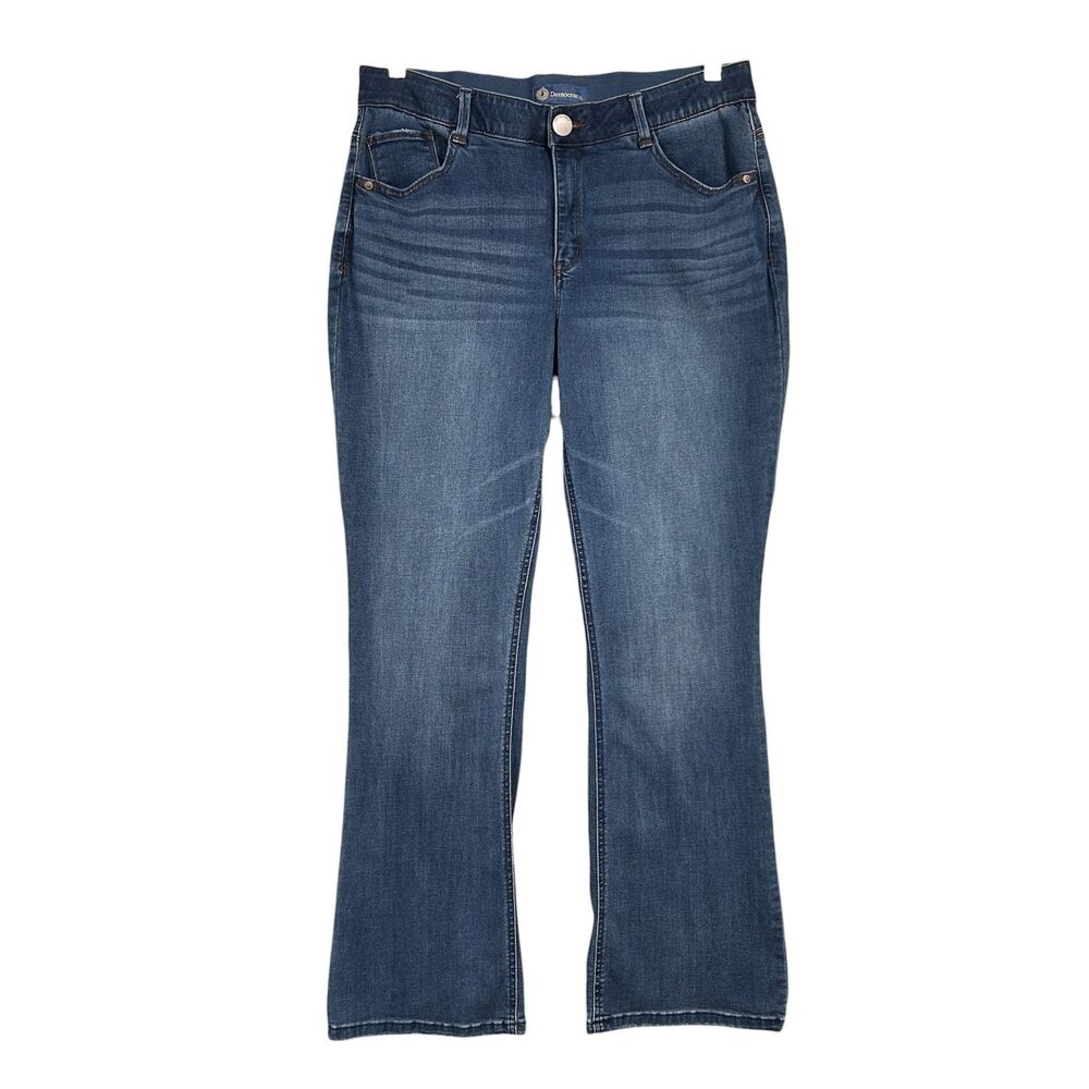 Democracy Ab Solution Boot Cut Jean Distressed Stretch Sz 16W Blue